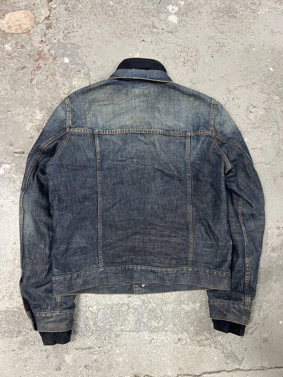 2000s Prada Nylon Lining Denim Jacket (L) 1