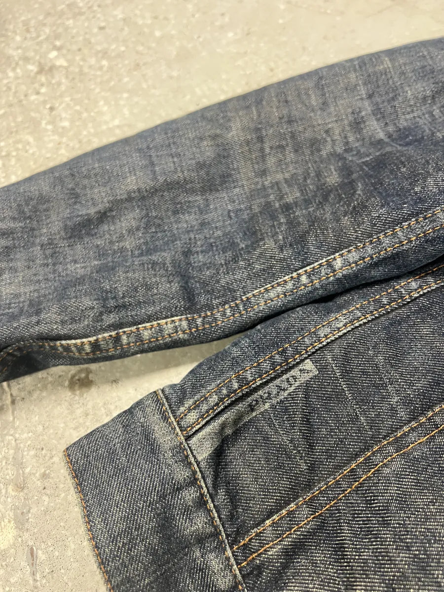2000s Prada Nylon Lining Denim Jacket (L) 6