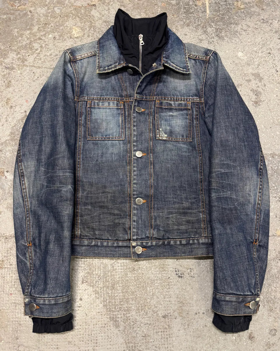 2000s Prada Nylon Lining Denim Jacket (XS/S) 0