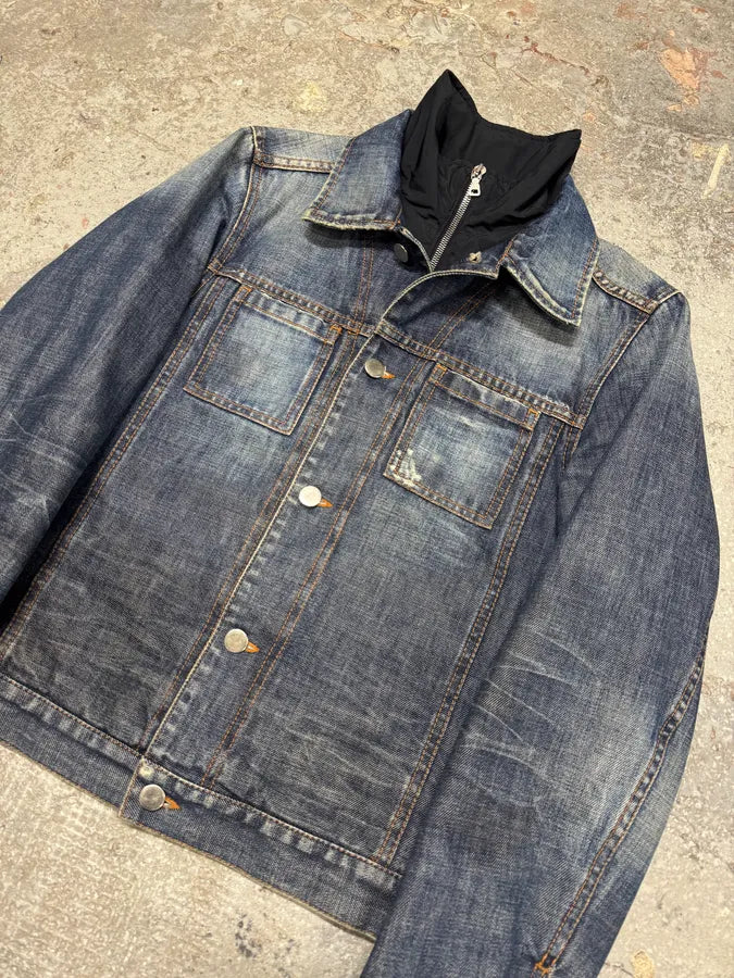 2000s Prada Nylon Lining Denim Jacket (XS/S) 1