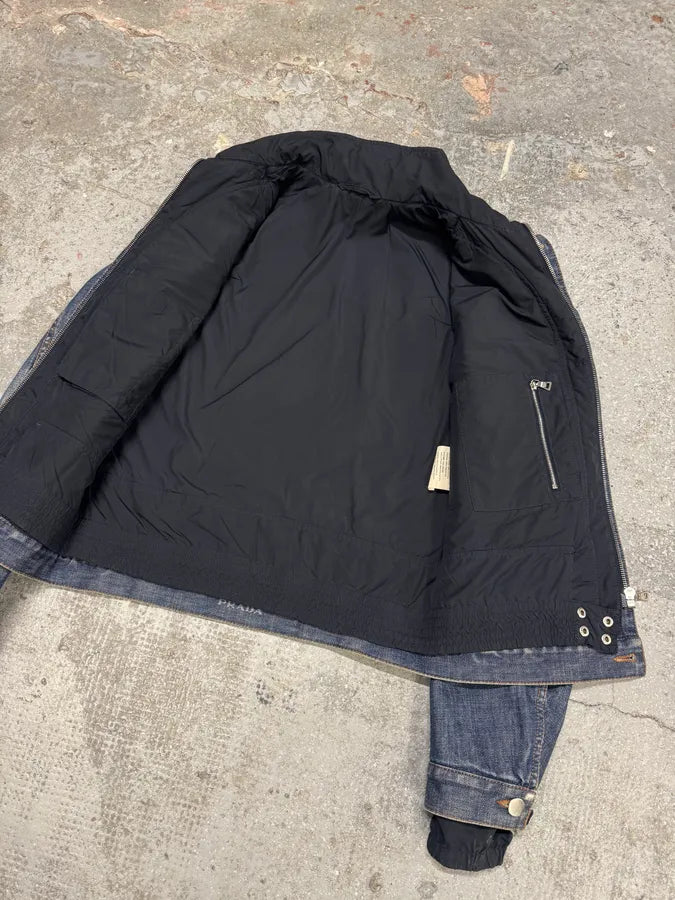 2000s Prada Nylon Lining Denim Jacket (XS/S) 11
