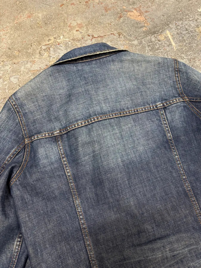 2000s Prada Nylon Lining Denim Jacket (XS/S) 4