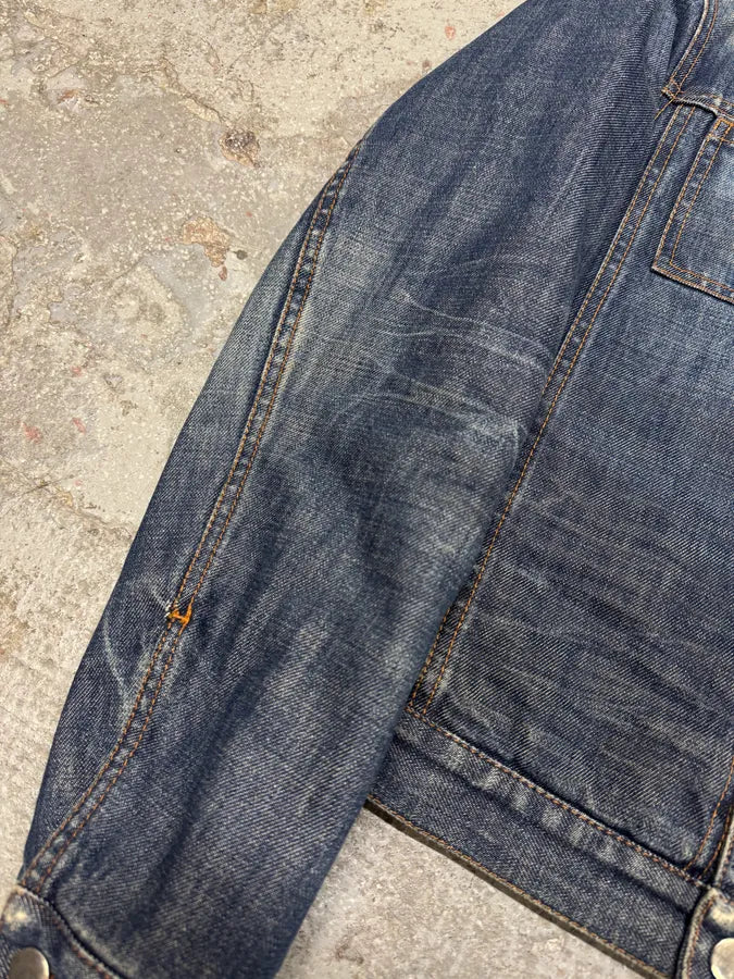 2000s Prada Nylon Lining Denim Jacket (XS/S) 5