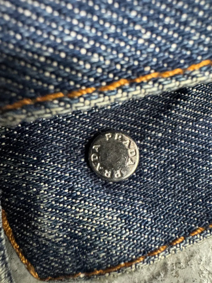 2000s Prada Nylon Lining Denim Jacket (XS/S) 7