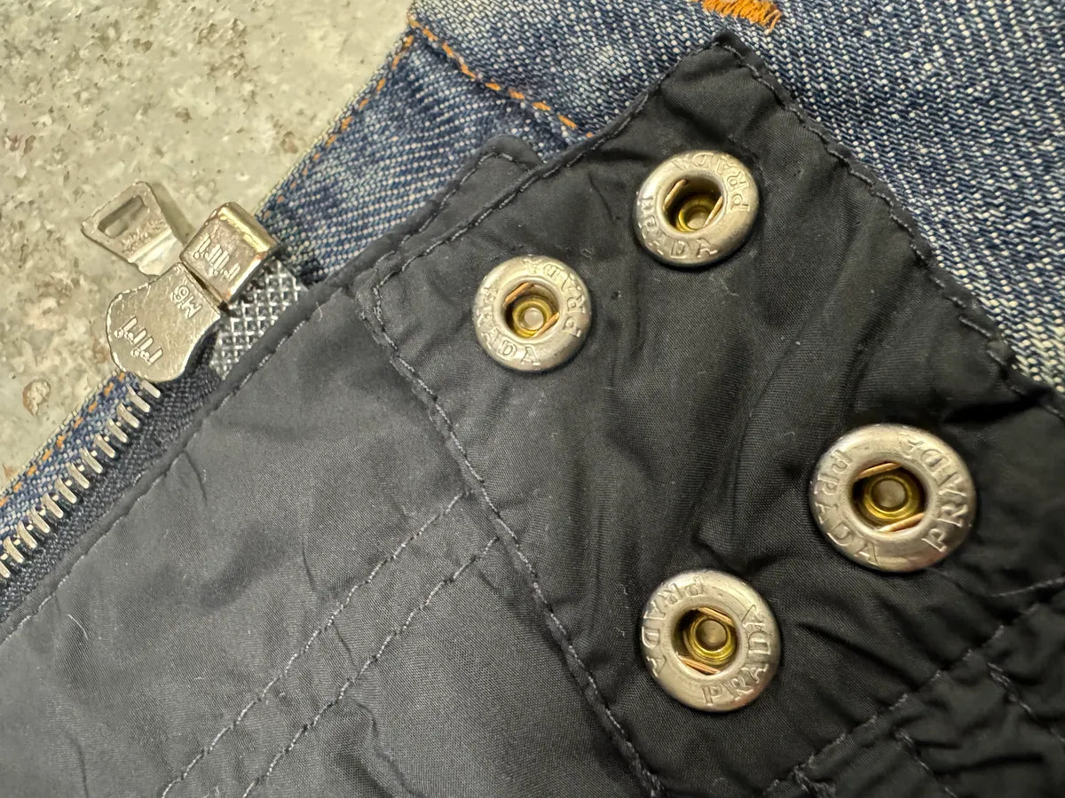 2000s Prada Nylon Lining Denim Jacket (XS/S) 9