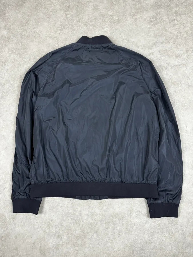 2000s Prada Nylon Navy Bomber Jacket qSDzAiN 3