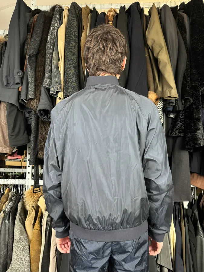 2000s Prada Nylon Navy Bomber Jacket qSDzAiN 2