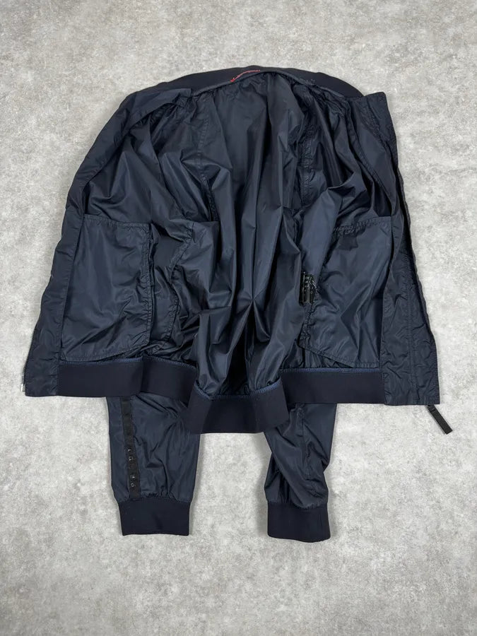 2000s Prada Nylon Navy Bomber Jacket qSDzAiN 6