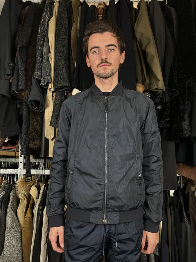 2000s Prada Nylon Navy Bomber Jacket qSDzAiN 1