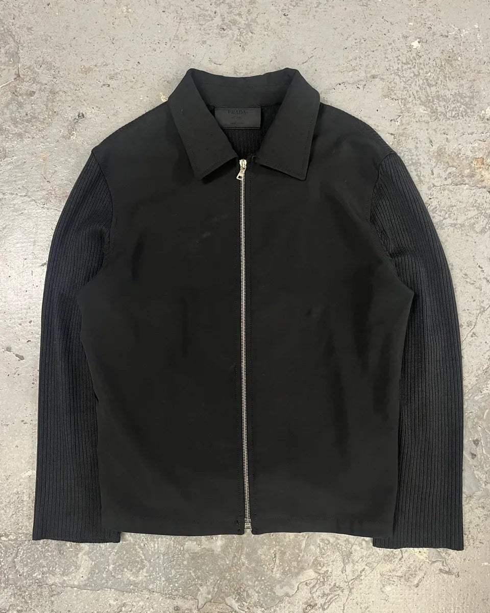 2000s Prada Obscure Black Zip-up Sweater (S/M) 0