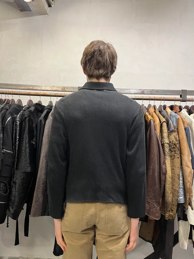 2000s Prada Obscure Black Zip-up Sweater (S/M) 3