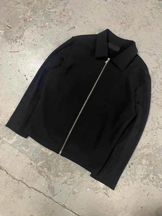 2000s Prada Obscure Black Zip-up Sweater (S/M) 6