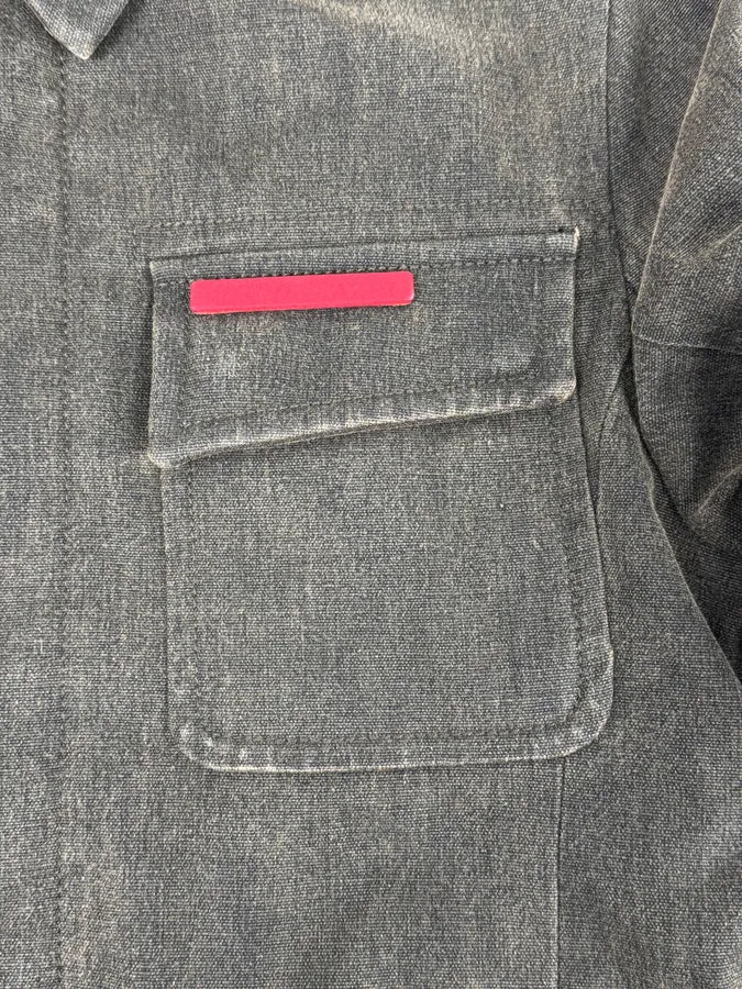 2000s Prada Olive Denim Cargo Long Jacket sojJyfL 8