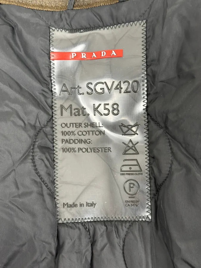 2000s Prada Olive Denim Cargo Long Jacket sojJyfL 12