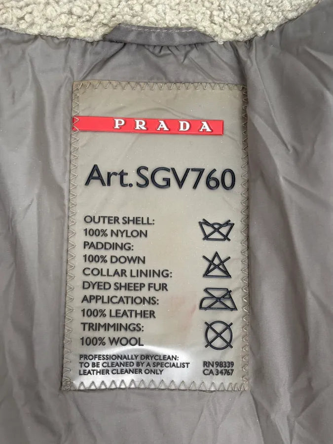 2000s Prada Khaki Nylon Puffer Bomber Jacket oEwJhzt 10