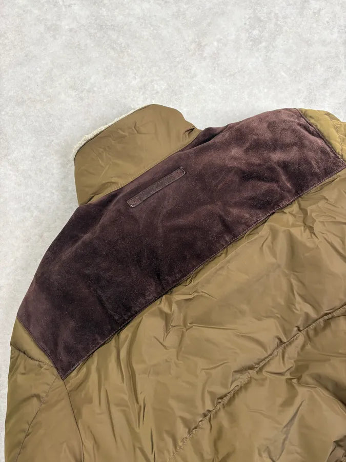 2000s Prada Khaki Nylon Puffer Bomber Jacket oEwJhzt 8