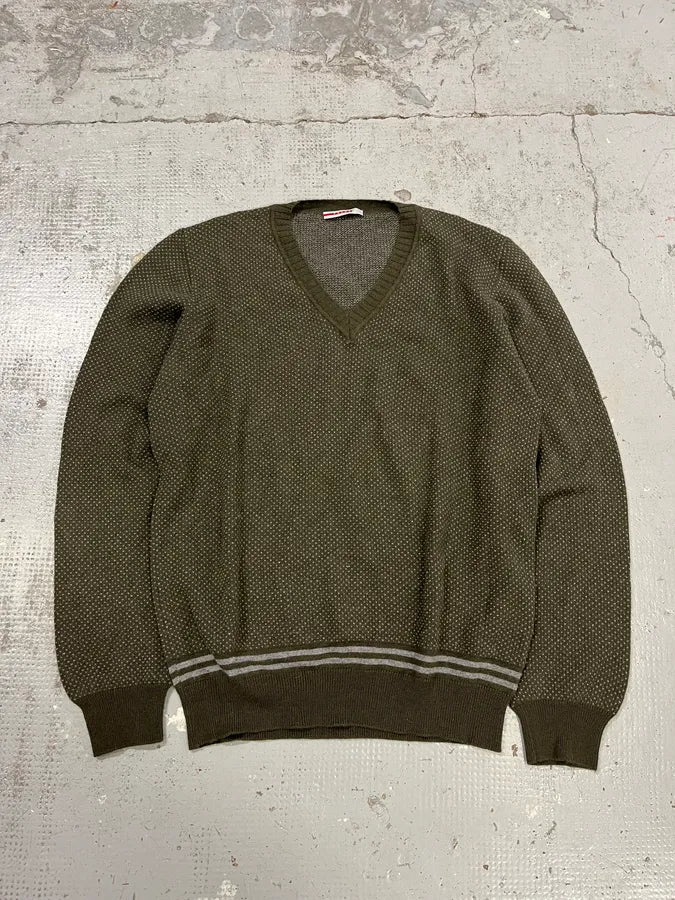 2000s Prada Olive Green V Neck Sweater INiyEml 0