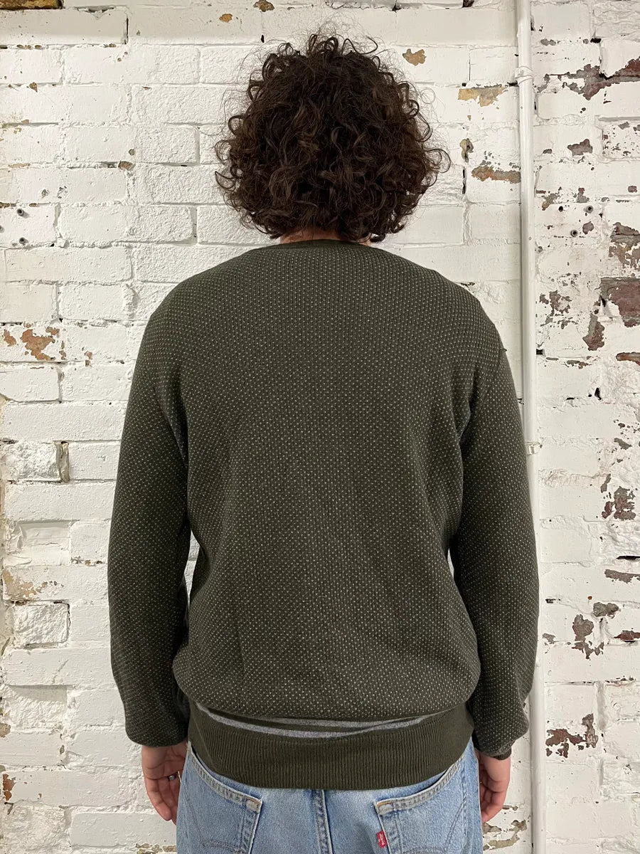 2000s Prada Olive Green V Neck Sweater INiyEml 2