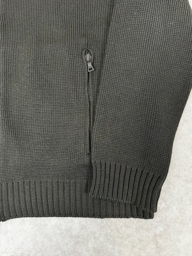 2000s Prada Olive Green Wool Zip-up Sweater UlYqCWi 8