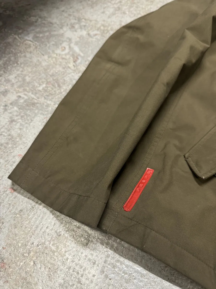 2000s Prada Olive Linea Rossa Light Hooded Jacket OqPDSSy 10