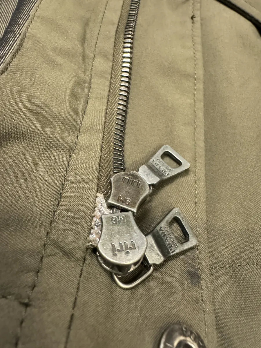 2000s Prada Olive Linea Rossa Light Hooded Jacket OqPDSSy 5