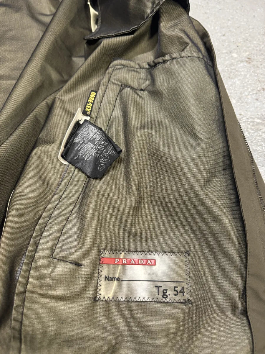 2000s Prada Olive Linea Rossa Light Hooded Jacket OqPDSSy 7
