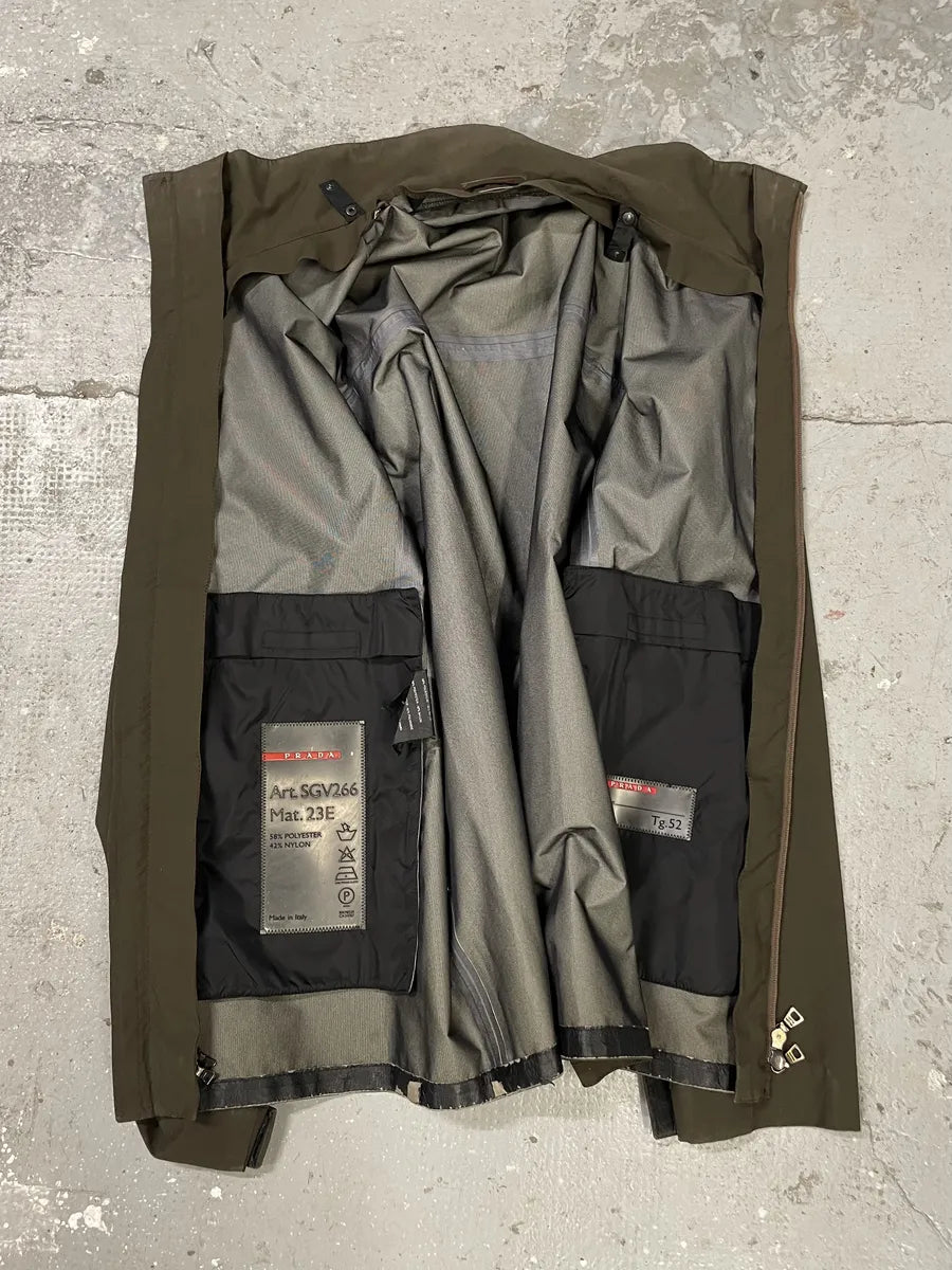 2000s Prada Olive Linea Rossa Nylon Jacket (L) ptgwrKk 2