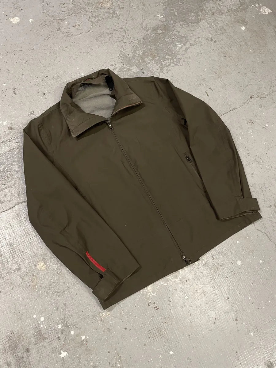 2000s Prada Olive Linea Rossa Nylon Jacket (L) ptgwrKk 3