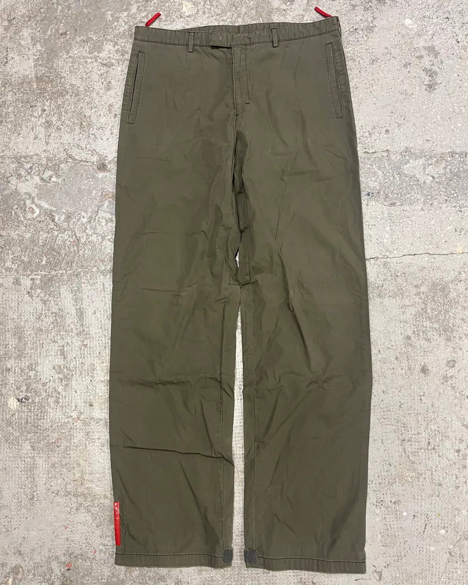 2000s Prada Olive Linea Rossa Pants (M/L) DbjukNQ 0