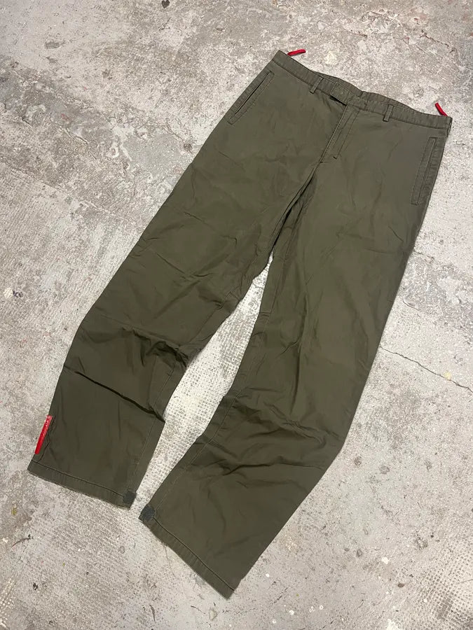 2000s Prada Olive Linea Rossa Pants (M/L) DbjukNQ 4
