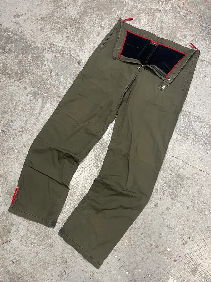 2000s Prada Olive Linea Rossa Pants (M/L) DbjukNQ 5