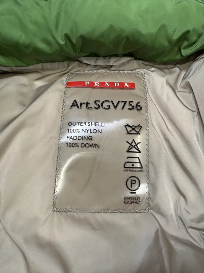 2000s Prada Olive Linea Rossa Puffer Jacket (L) xZgLGZi 11