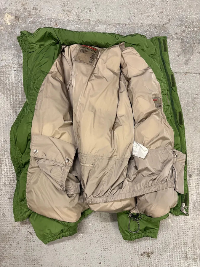 2000s Prada Olive Linea Rossa Puffer Jacket (L) xZgLGZi 6