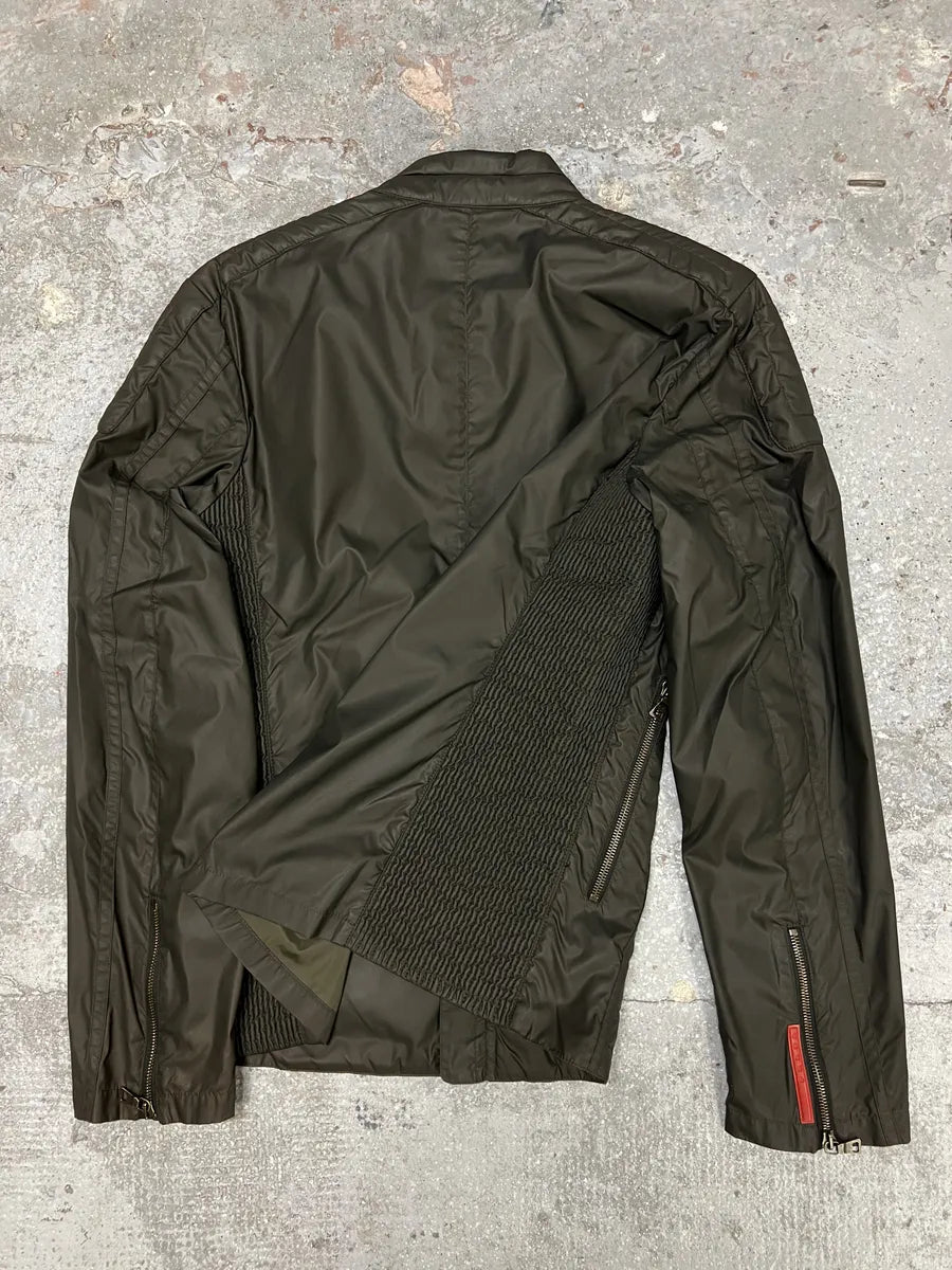 2000s Prada Olive Military Padded Linea Rossa Jacket (M) 4
