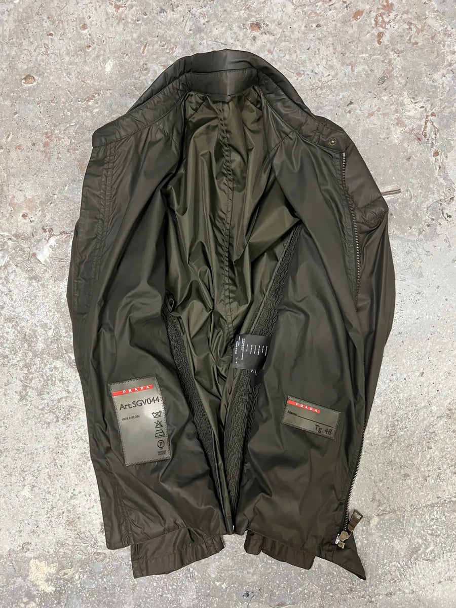 2000s Prada Olive Military Padded Linea Rossa Jacket (M) 5