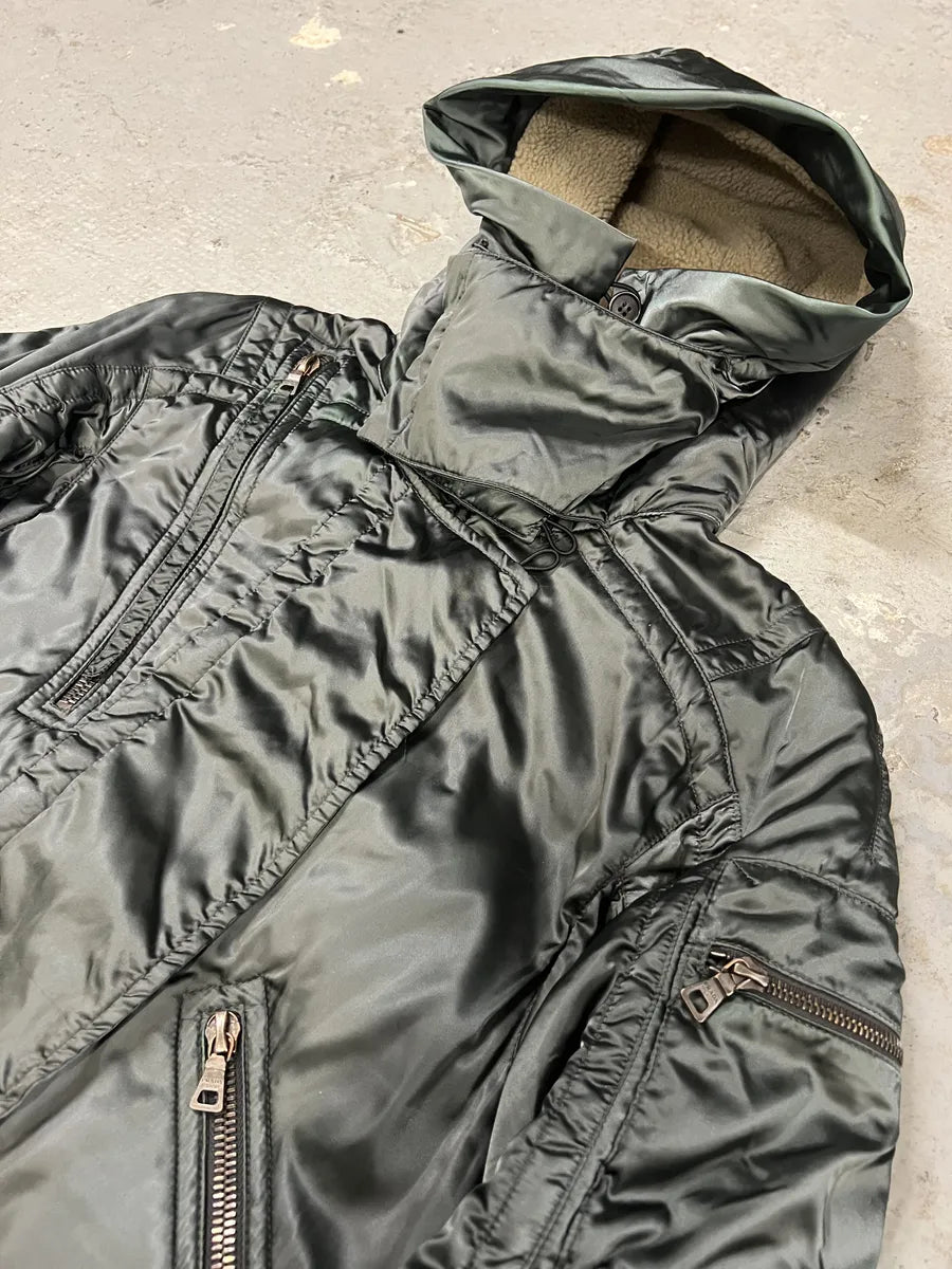 2000s Prada Olive Military Utility Ski Long Jacket (XS) 4