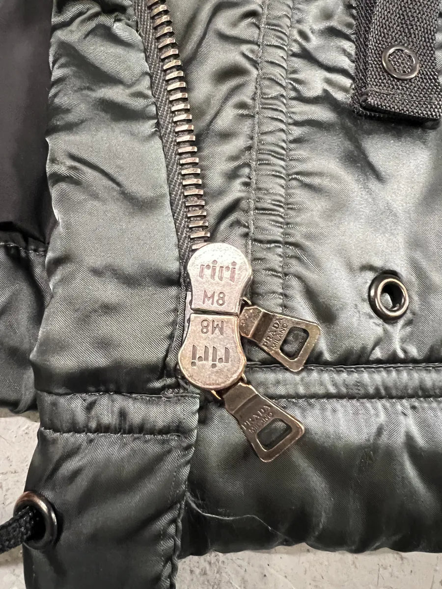 2000s Prada Olive Military Utility Ski Long Jacket (XS) 7
