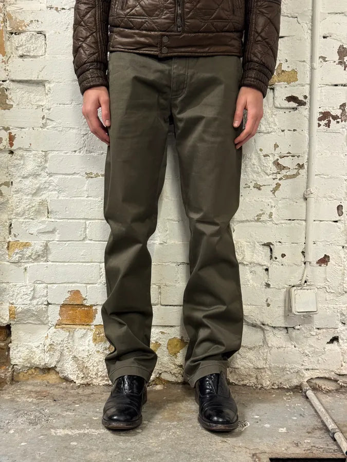 2000s Prada Olive Straight Pants WTtwfyQ 1
