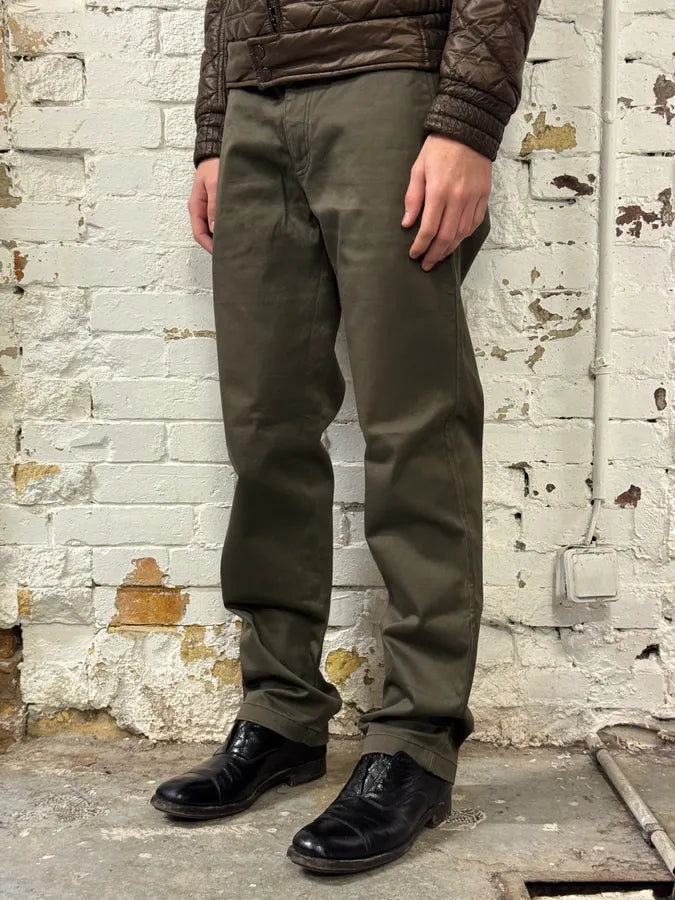 2000s Prada Olive Straight Pants WTtwfyQ 2