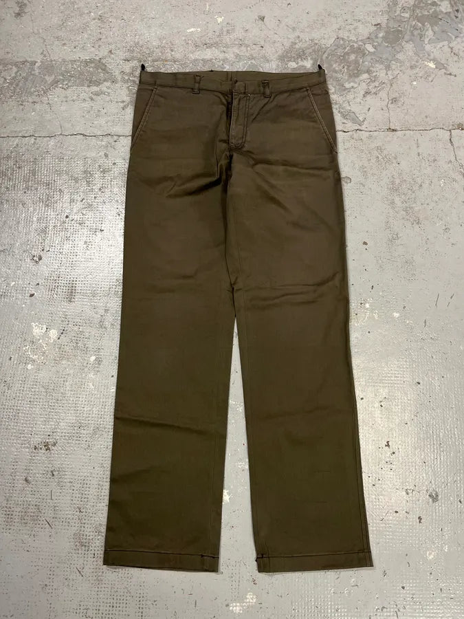 2000s Prada Olive Straight Pants WTtwfyQ 4