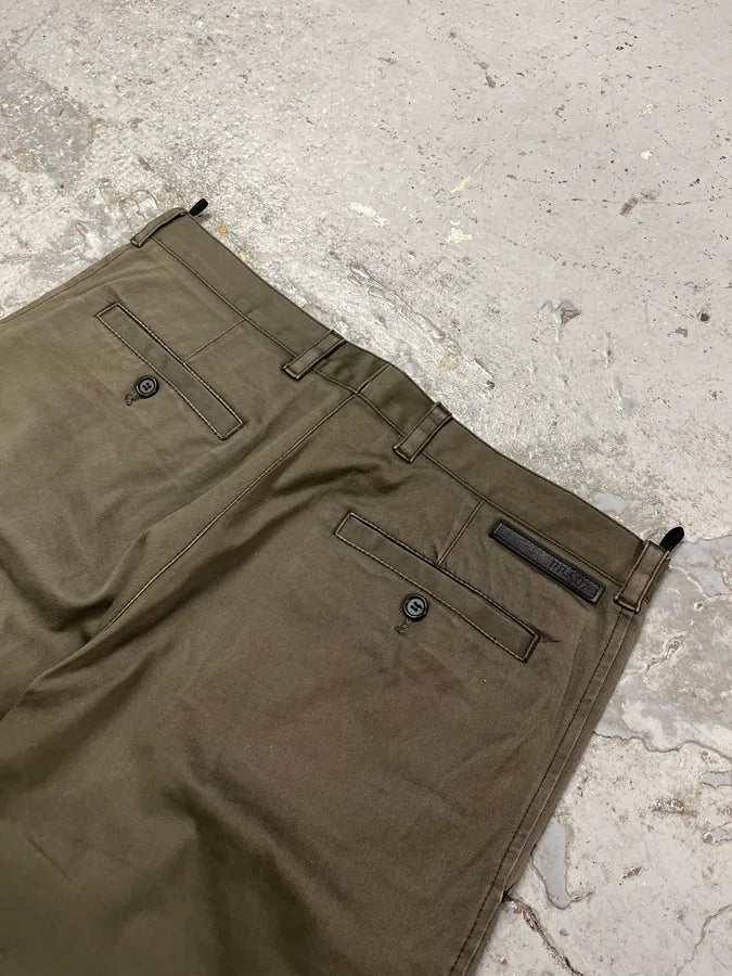 2000s Prada Olive Straight Pants WTtwfyQ 8