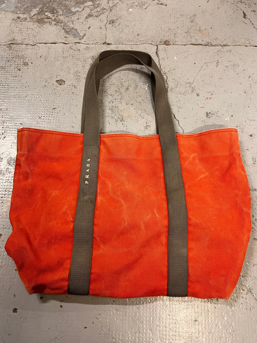 2000s Prada Orange Canvas Handle Bag kyIHSiG 1