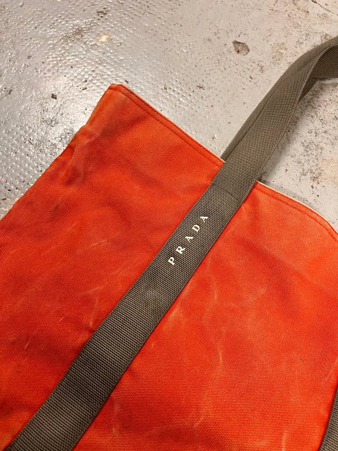 2000s Prada Orange Canvas Handle Bag kyIHSiG 2