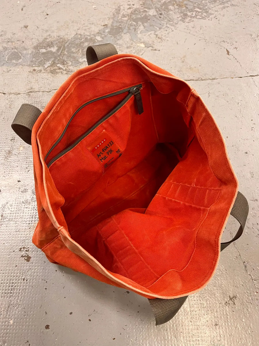 2000s Prada Orange Canvas Handle Bag kyIHSiG 5