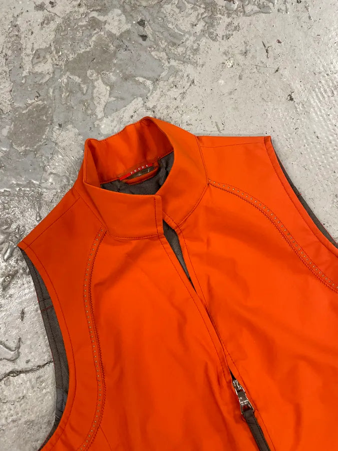 2000s Prada Orange Energy GoreTex Vest (XS) eARgzOG 2
