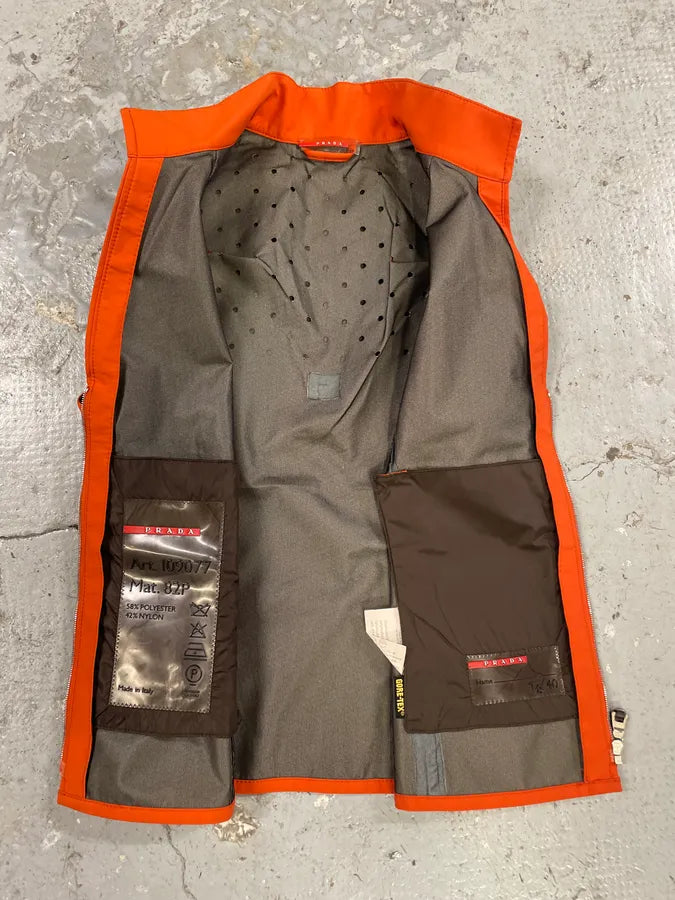 2000s Prada Orange Energy GoreTex Vest (XS) eARgzOG 4