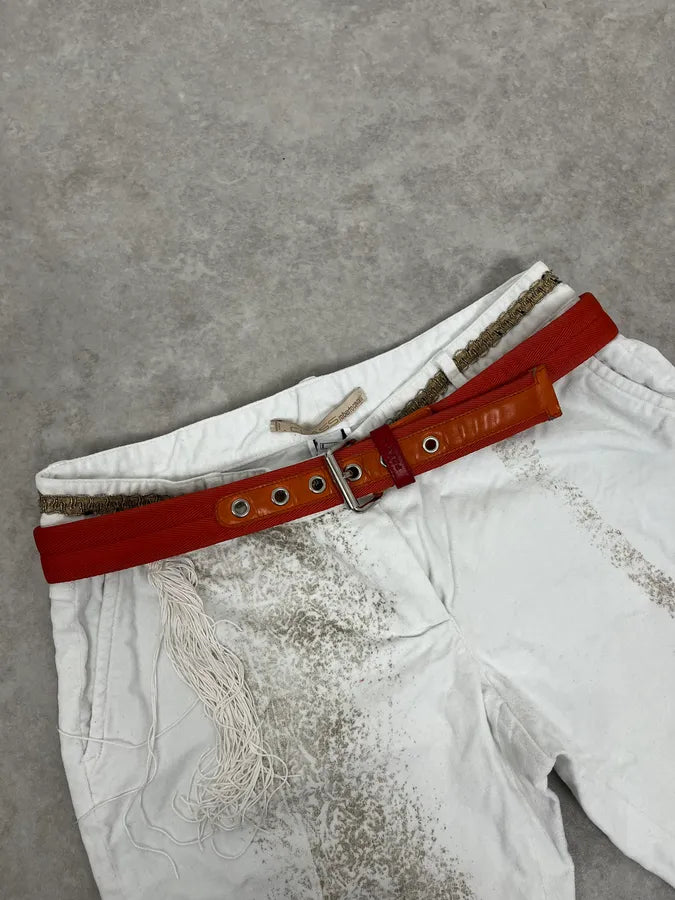2000s Prada Orange Hybrid Leather Belt MAsvRio 0
