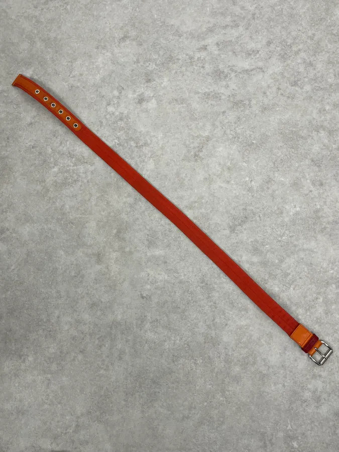 2000s Prada Orange Hybrid Leather Belt MAsvRio 2