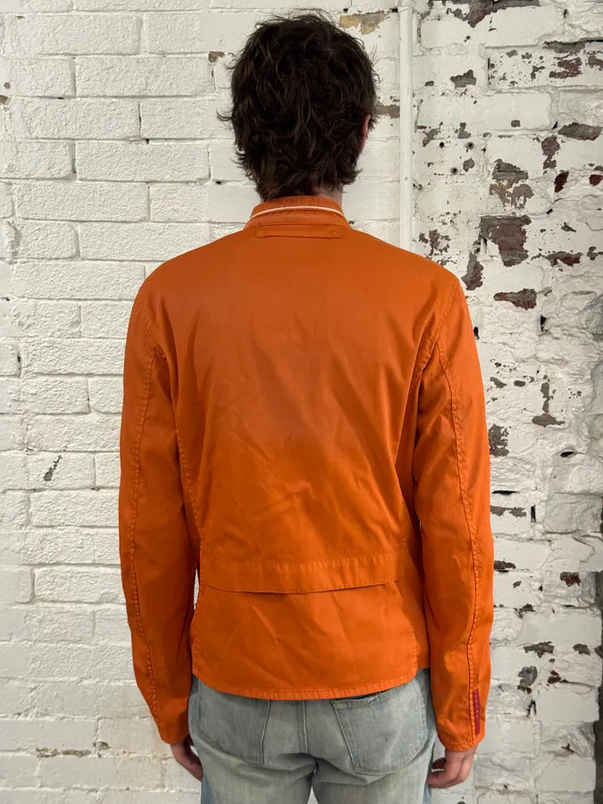 SS2002 Prada Orange Nylon Biker Jacket lpLIaig 2