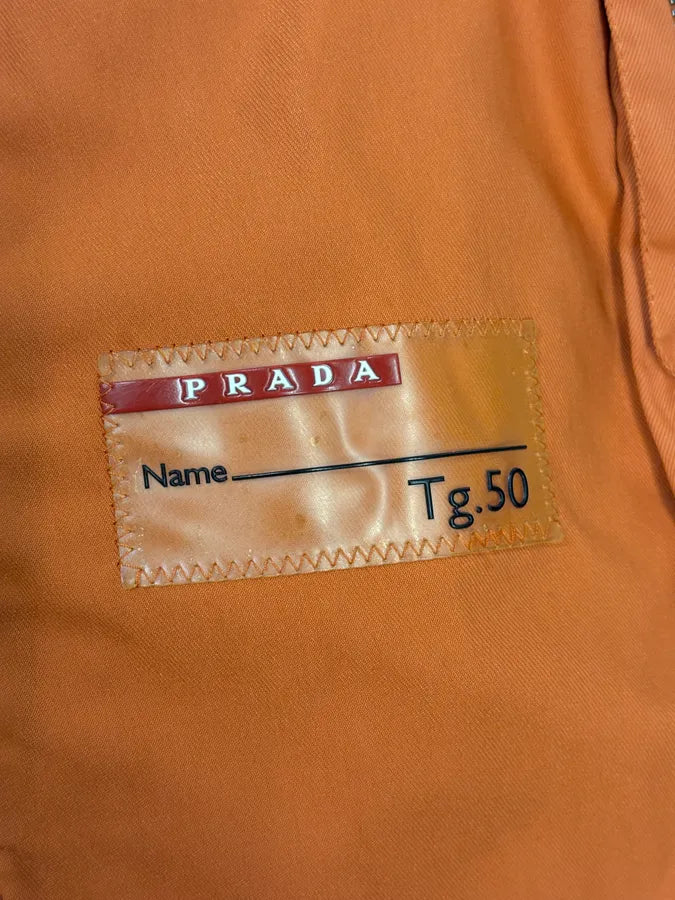 SS2002 Prada Orange Nylon Biker Jacket lpLIaig 10